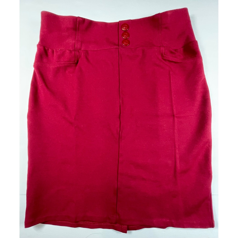 d.jeans Pencil Skirt Womens 6 Red High Waisted Stretch Career Knee Length JK0315
